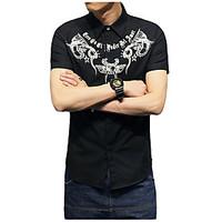 mens birthday business daily casual simple shirt print shirt collar sh ...