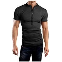 mens daily casual simple t shirt solid v neck short sleeve cotton blen ...