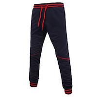 mens mid rise strenchy active pants active loose harem pure color soli ...