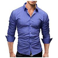 mens business casual simple spring fall shirt gridplaid patterns shirt ...