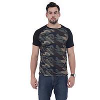 Men\'s Casual Simple Spring T-shirt, Patchwork Jewel Short Sleeve 100%Cotton 90% Fleece 10% mulberry silk 30D