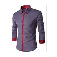 mens casualdaily simple shirt solid shirt collar short sleeve blue red ...