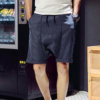 mens loose shorts pants casualdaily simple striped mid rise elasticity ...