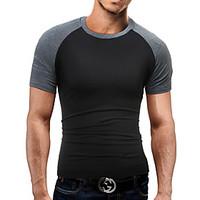 mens casualdaily chinoiserie t shirt solid round neck short sleeve cot ...