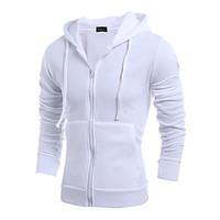 mens daily hoodie solid round neck strenchy cotton long sleeve spring  ...