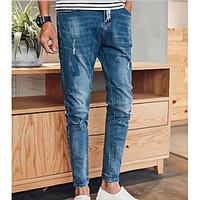 mens low waist micro elastic skinny pants simple slim solid