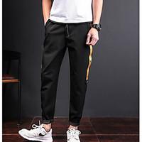 mens mid rise micro elastic chinos pants simple slim solid