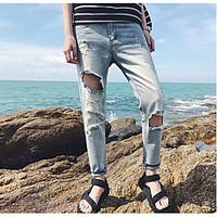 mens mid rise inelastic jeans pants simple slim solid