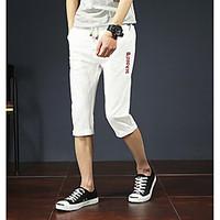 mens mid rise micro elastic loose pants simple relaxed solid