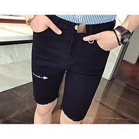 mens mid rise micro elastic straight pants simple straight pure color  ...