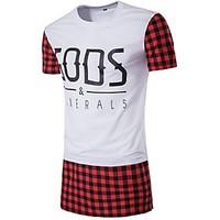 mens casualdaily simple summer t shirt print round neck short sleeve p ...