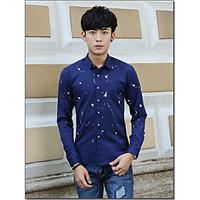 mens going out casualdaily holiday simple shirt solid polka dot shirt  ...