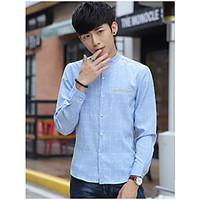 mens going out casualdaily holiday simple shirt solid striped square n ...