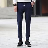 Men\'s Low Rise Micro-elastic Skinny Chinos Pants, Street chic Chinoiserie Simple Slim Skinny Pure Color Slim Solid
