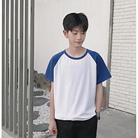 mens casual simple summer t shirt solid round neck short sleeve cotton