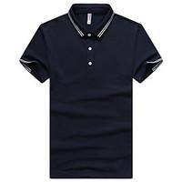 Men\'s Plus Size Simple Summer T-shirt, Solid Round Neck Short Sleeve Cotton Medium