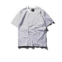 mens casual simple t shirt striped round neck short sleeve 100cotton