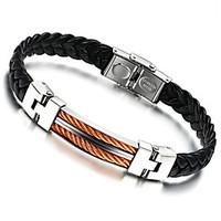 Men\'s Fashion Jewelry Titanium Steel Vintage Leather Bracelet Casual/Daily Accessories Christmas Gifts