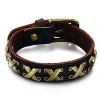 Men\'s Fashion Jewelry Alloy Vintage Adjustable Leather Bracelet Casual/Daily Gift Accessories