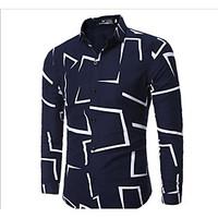 mens going out casualdaily work boho shirt geometric stand long sleeve ...