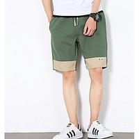 Men\'s Mid Rise Micro-elastic Shorts Pants, Simple Loose Solid