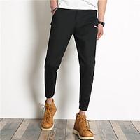 mens mid rise micro elastic sweatpants pants simple loose pure color s ...