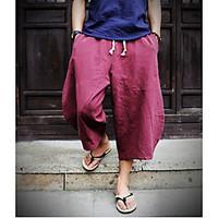 mens mid rise micro elastic chinos pants loose solid