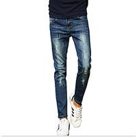 mens low rise inelastic jeans chinos pants street chic loose solid