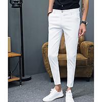 mens mid rise inelastic chinos pants simple slim solid