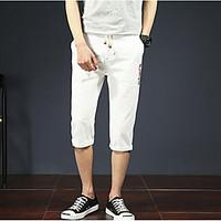 mens mid rise inelastic culotte pants simple harem solid