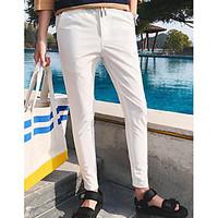 mens low waist micro elastic skinny pants simple skinny solid