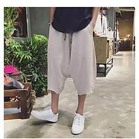 mens high rise inelastic chinos pants chinoiserie slim harem pure colo ...