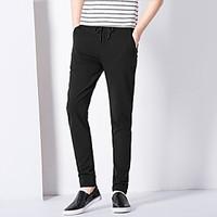 mens mid rise micro elastic sweatpants pants active slim solid