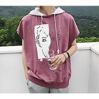 mens casual simple summer t shirt print hooded short sleeve cotton thi ...