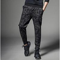 mens mid rise micro elastic chinos pants simple slim camouflage color