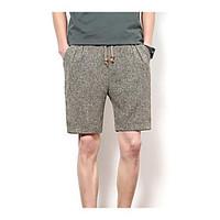 mens mid rise micro elastic chinos shorts pants simple wide leg solid