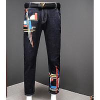 mens mid rise micro elastic skinny pants street chic skinny geometric