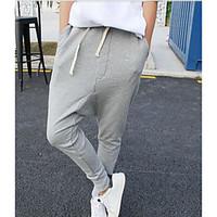 mens mid rise strenchy harem pants simple harem solid