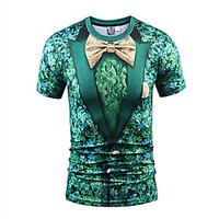 Men\'s Casual/Daily Party/Cocktail Club Boho Street chic Punk Gothic Spring Summer T-shirt, Print Round Neck Short Sleeve Multi-color