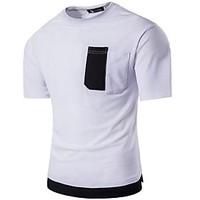 mens casualdaily simple summer t shirt print round neck short sleeve p ...