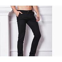 mens high rise strenchy chinos pants street chic slim solid