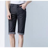 mens mid rise micro elastic shorts pants simple straight solid