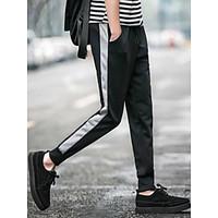 mens mid rise micro elastic sweatpants pants active slim solid