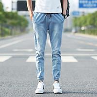 mens mid rise inelastic jeans pants loose solid