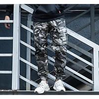 mens mid rise inelastic chinos pants simple loose camouflage