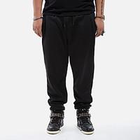 mens high rise high elasticity sweatpants pants simple skinny pure col ...