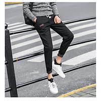 mens mid rise micro elastic sweatpants pants simple straight solid