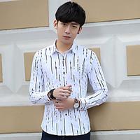 mens going out casualdaily simple spring summer shirt striped shirt co ...