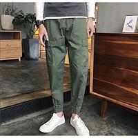 mens mid rise micro elastic chinos pants active slim solid