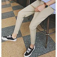 mens high rise micro elastic chinos pants street chic loose solid